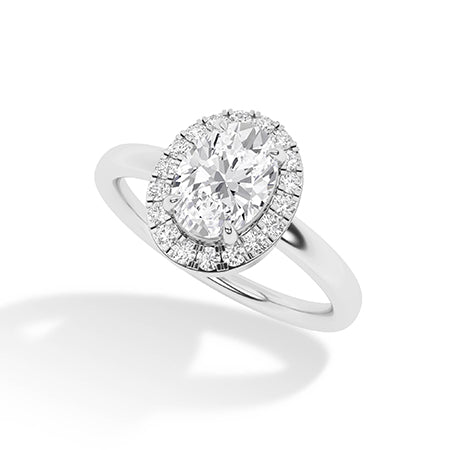 Round Lab-Grown Diamond Ring 18K Gold - White Gold 3D