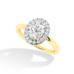 Round Lab-Grown Diamond Ring 18K Gold - Yellow Gold 3D