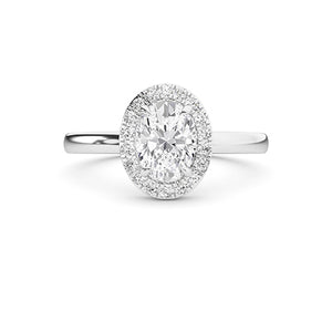 Round Lab-Grown Diamond Ring 18K Gold - White Gold Down