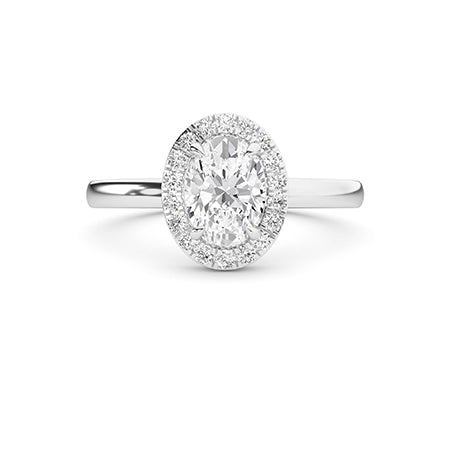 Round Lab-Grown Diamond Ring 18K Gold - White Gold Down