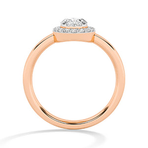 Round Lab-Grown Diamond Ring 18K Gold - Rose Gold Front