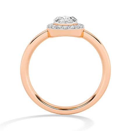Round Lab-Grown Diamond Ring 18K Gold - Rose Gold Front