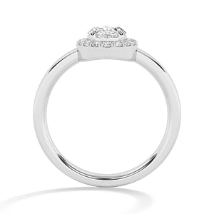 Round Lab-Grown Diamond Ring 18K Gold - White Gold Front