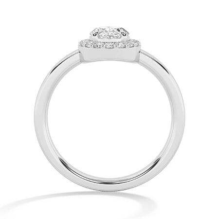 Round Lab-Grown Diamond Ring 18K Gold - White Gold Front