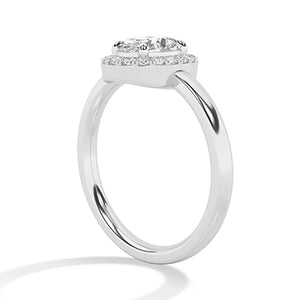 Round Lab-Grown Diamond Ring 18K Gold - White Gold Side
