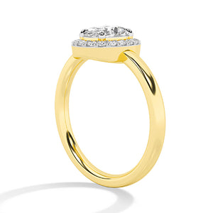 Round Lab-Grown Diamond Ring 18K Gold - Yellow Gold Side
