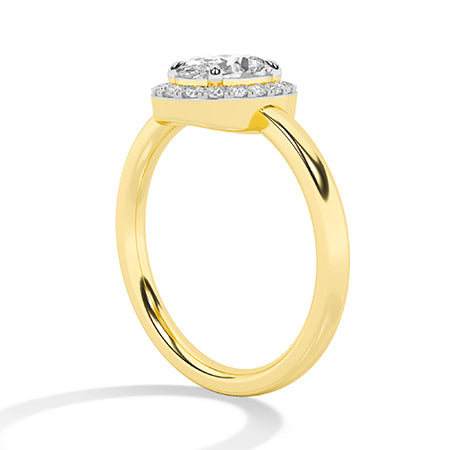 Round Lab-Grown Diamond Ring 18K Gold - Yellow Gold Side