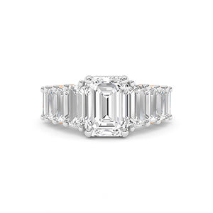Emerald Lab-Grown Diamond Ring 18K Gold - Rose Gold Down