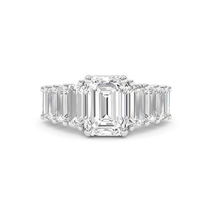 Emerald Lab-Grown Diamond Ring 18K Gold - White Gold Down