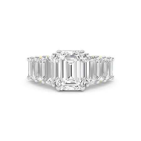Emerald LG Diamond Ring in Yellow Gold - BH Diamond Center Antwerp