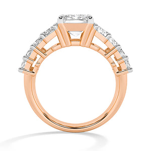 Emerald Lab-Grown Diamond Ring 18K Gold - Rose Gold Front