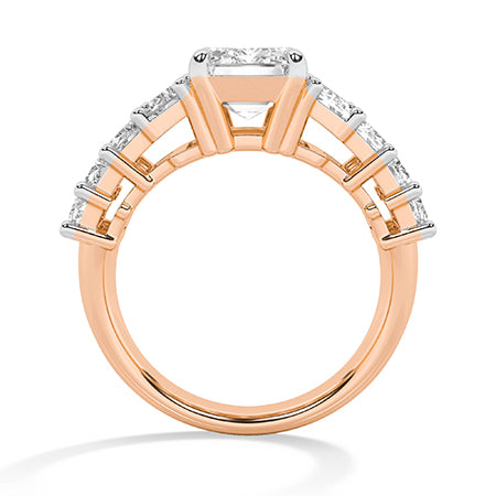 Emerald Lab-Grown Diamond Ring 18K Gold - Rose Gold Front