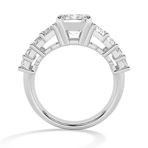 Emerald Lab-Grown Diamond Ring 18K Gold - White Gold Front