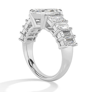 Emerald Lab-Grown Diamond Ring 18K Gold - White Gold Side