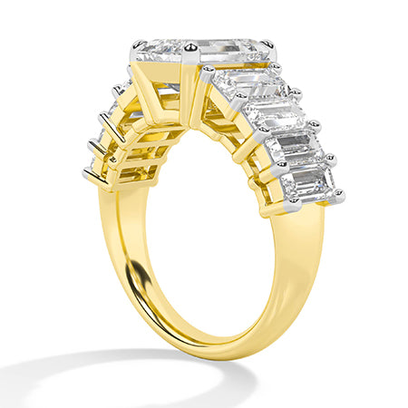 Emerald Lab-Grown Diamond Ring 18K Gold - Yellow Gold Side