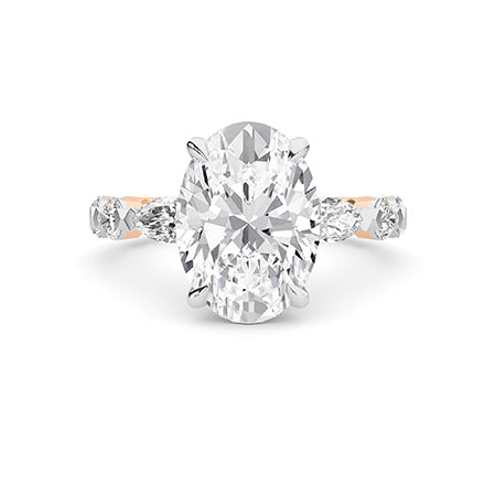 Marquise LG diamanten ring in Witgoud - BH Diamond Center Antwerpen