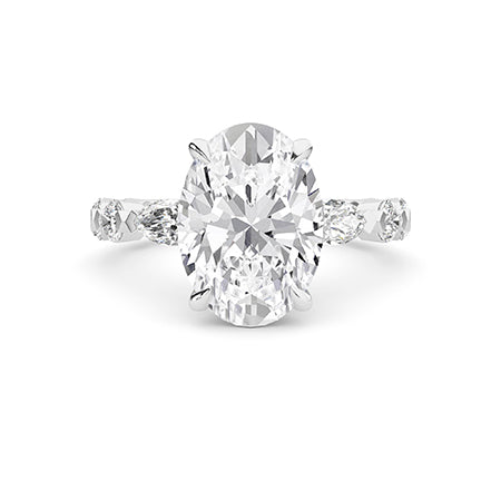 Marquise LG diamanten ring in Witgoud - BH Diamond Center Antwerpen
