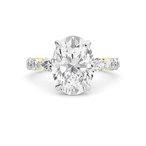 Marquise LG diamanten ring in Witgoud - BH Diamond Center Antwerpen