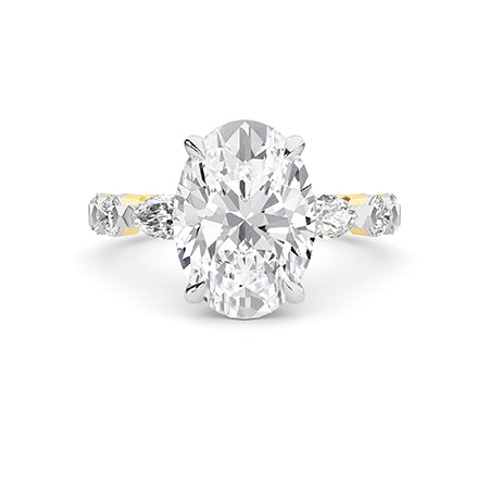 Marquise LG diamanten ring in Witgoud - BH Diamond Center Antwerpen