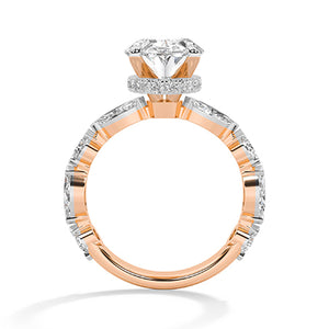 Marquise LG diamanten ring in Witgoud - BH Diamond Center Antwerpen