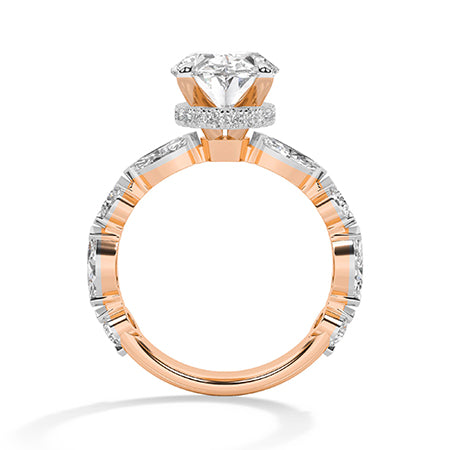 Marquise LG diamanten ring in Witgoud - BH Diamond Center Antwerpen