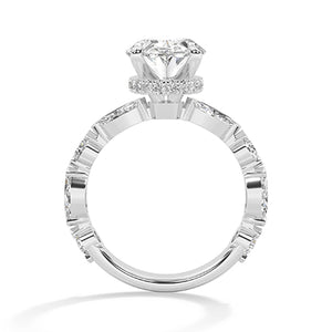 Marquise LG diamanten ring in Witgoud - BH Diamond Center Antwerpen
