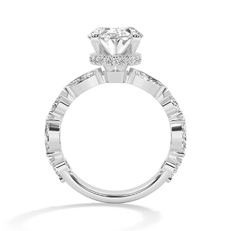 Marquise LG diamanten ring in Witgoud - BH Diamond Center Antwerpen