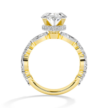 Marquise LG diamanten ring in Witgoud - BH Diamond Center Antwerpen