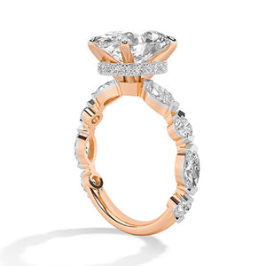 Marquise LG diamanten ring in Witgoud - BH Diamond Center Antwerpen