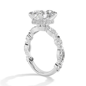 Marquise LG diamanten ring in Witgoud - BH Diamond Center Antwerpen