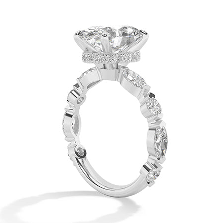 Marquise LG diamanten ring in Witgoud - BH Diamond Center Antwerpen