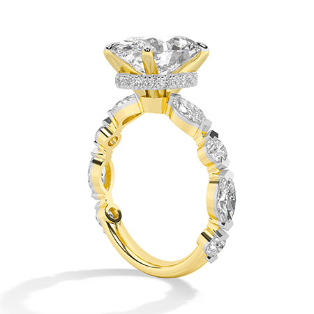 Marquise LG diamanten ring in Witgoud - BH Diamond Center Antwerpen