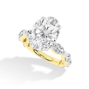 Ovaal LG diamanten ring in Geelgoud - BH Diamond Center Antwerpen