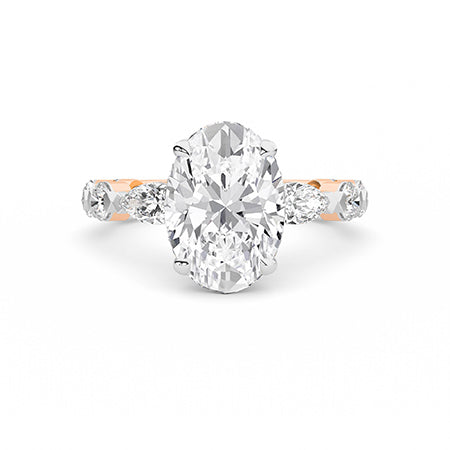 Ovaal LG diamanten ring in Geelgoud - BH Diamond Center Antwerpen