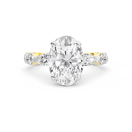 Ovaal LG diamanten ring in Geelgoud - BH Diamond Center Antwerpen