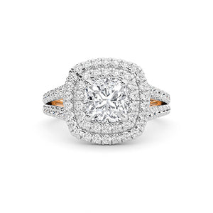 Cushion Lab-Grown Diamond Ring 18K Gold - Rose Gold Down