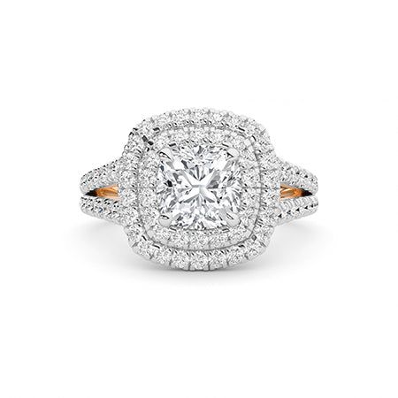Cushion Lab-Grown Diamond Ring 18K Gold - Rose Gold Down