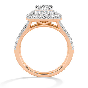 Cushion Lab-Grown Diamond Ring 18K Gold - Rose Gold Front
