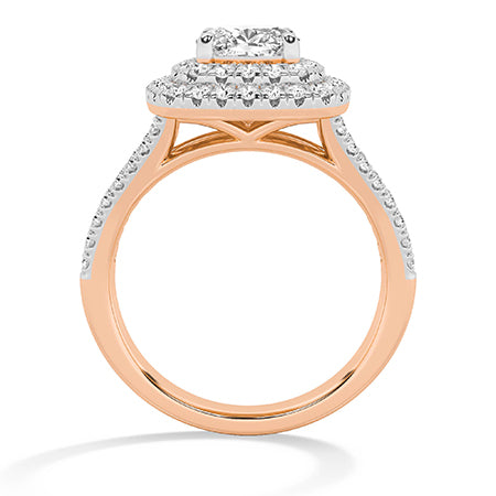 Cushion Lab-Grown Diamond Ring 18K Gold - Rose Gold Front