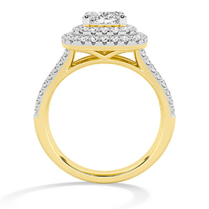 Cushion Lab-Grown Diamond Ring 18K Gold - Yellow Gold Front