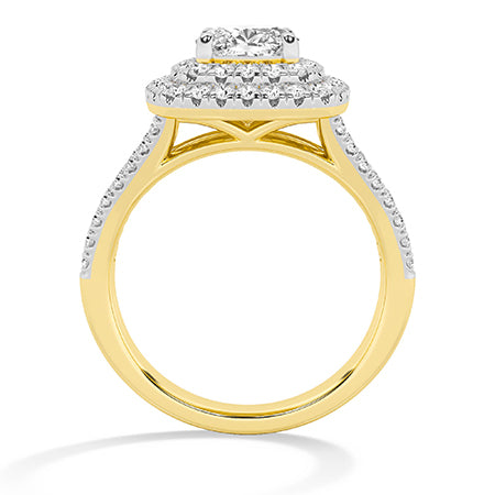Cushion Lab-Grown Diamond Ring 18K Gold - Yellow Gold Front