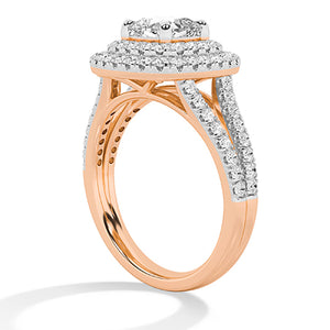 Cushion Lab-Grown Diamond Ring 18K Gold - Rose Gold Side