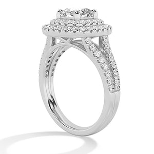 Cushion Lab-Grown Diamond Ring 18K Gold - White Gold Side
