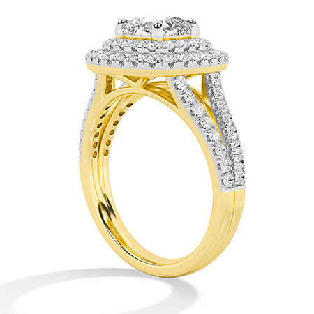 Cushion Lab-Grown Diamond Ring 18K Gold - Yellow Gold Side