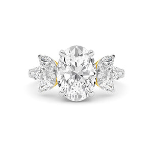 Oval Lab-Grown Diamond Ring 18K Gold - Yellow Gold Down