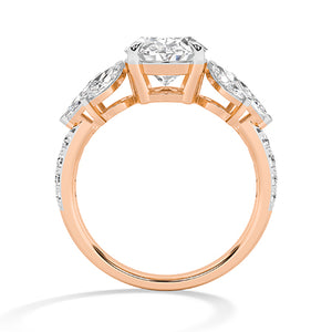 Oval Lab-Grown Diamond Ring 18K Gold - Rose Gold Front