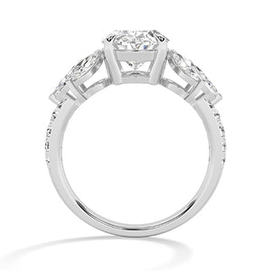 Oval Lab-Grown Diamond Ring 18K Gold - White Gold Front
