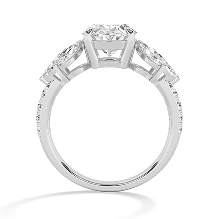 Oval Lab-Grown Diamond Ring 18K Gold - White Gold Front