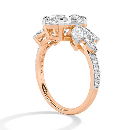 Oval Lab-Grown Diamond Ring 18K Gold - Rose Gold Side