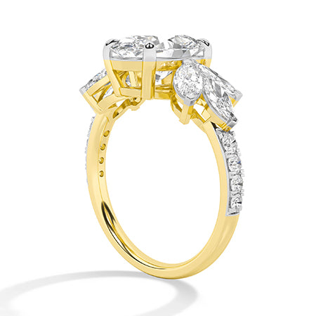 Oval Lab-Grown Diamond Ring 18K Gold - Yellow Gold Side